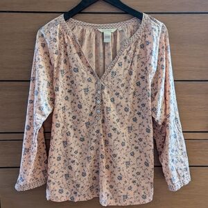 Sundance Floral Roll Sleeve Tunic Top